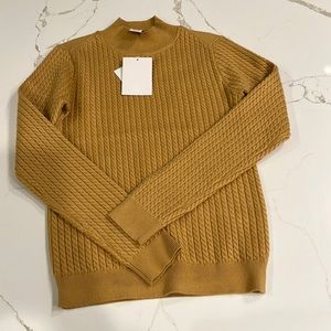 Magaschoni mustard color cable knit sweater